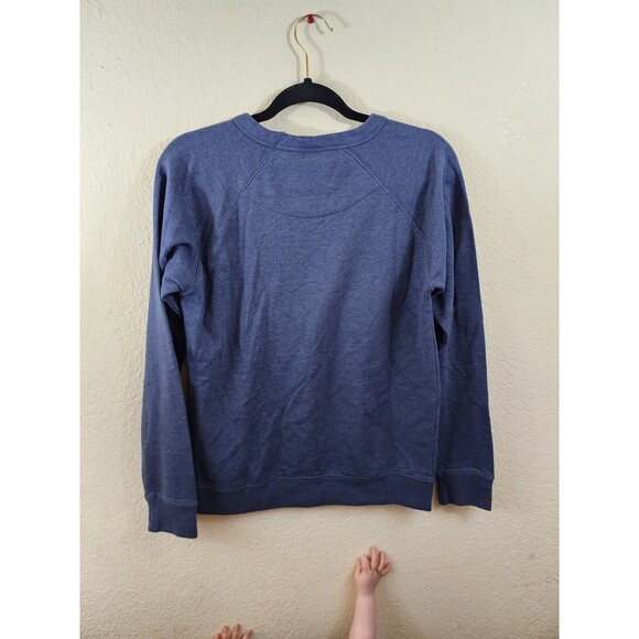 Delta Fleece Womens S Blue Chicago Flag Graphic Long Sleeve Crew Neck Sweatshirt - Picture 3 of 5